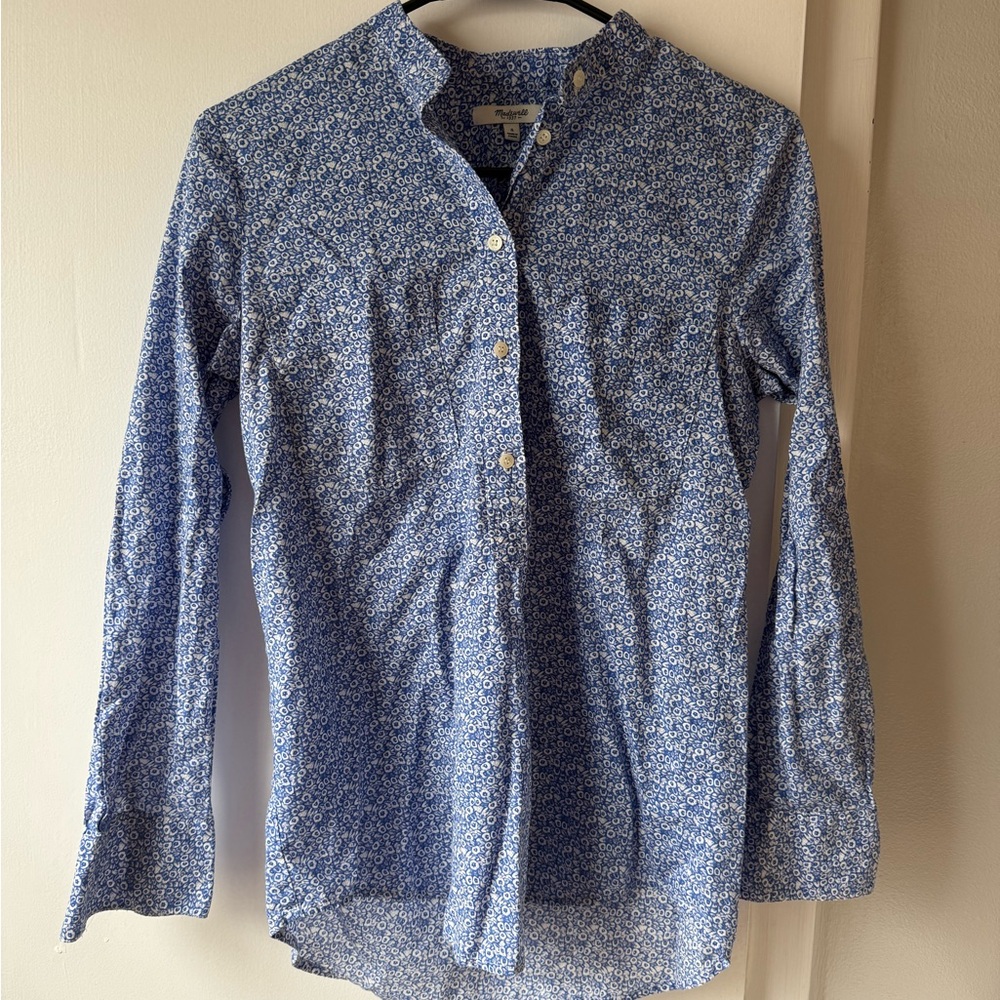 Madewell Floral Blue and White Shirt